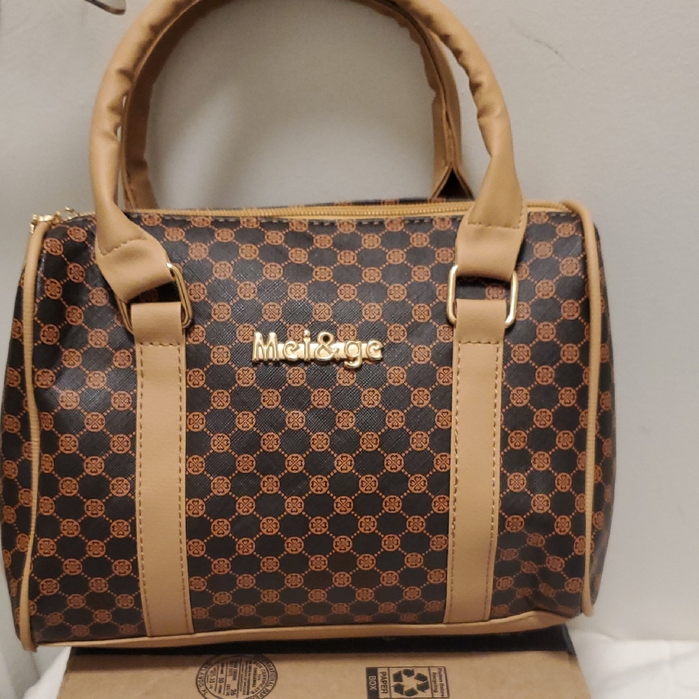 Mel&ge Tan and Brown Women's Satchel